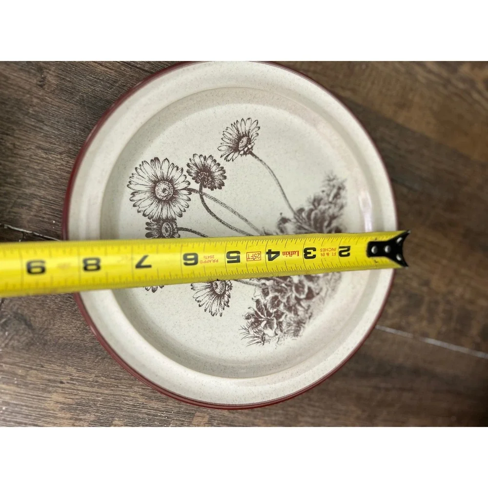 Noritake Desert Flowers Stoneware Salad Plates Set of 4 Brown Daisy S 321 Japan‎